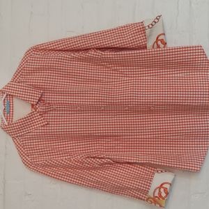 J.McLaughlin Women's Button Down Shirt,  Size 14,Orange and white